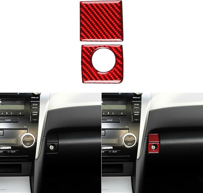 Real Carbon Fiber Trim for Toyota Camry Accessories | for 2012 2013 2014 Co-Pilot Storage Box Switch Frame Interior Thick Overlay Decal