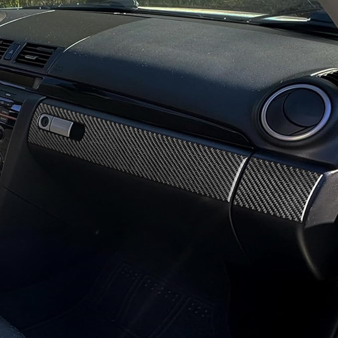 Fit for Mazda 3 2004-2009 Real Carbon Fiber Passenger Side Stickers | Passenger Side Storage Box Glove Box Trim Decorations | Accessories | Self-adhesive