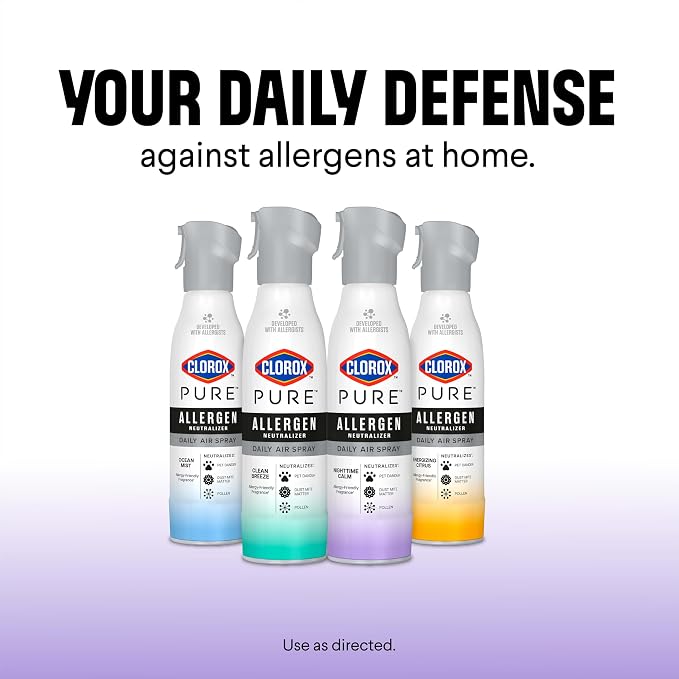 Clorox PURE Allergen Neutralizer Daily Air Spray, Nighttime Calm, 8 Ounces