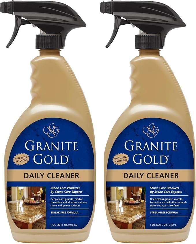 Granite Gold Daily Cleaner for Granite,Marble & Other Natural Stone & Quartz Surfaces,32 Ounces,(Pack of 2)