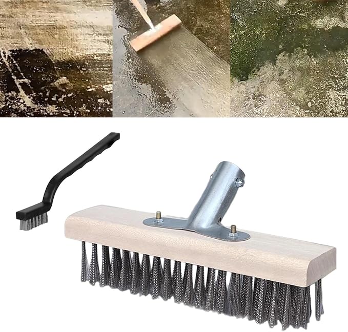 Multi Purpose Scrubber Brush with Wire Head for Shower and Patio Use, 50cm