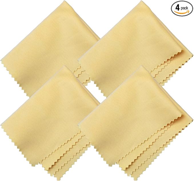 Microfiber Screen Cleaning Cloths, HTTX 4-Pack 6 x 7 inches for Cell Phones, Tablets, LCD TV, Laptop, Camera Lenses, Surface Tablet, Monitor, Car GPS Screens, Spectacles, Glasses, Watches [Yellow]