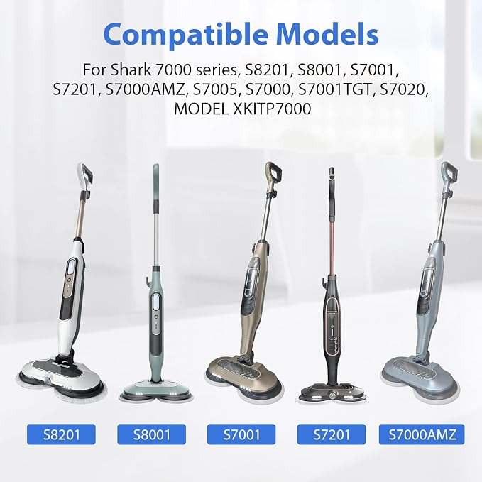 10 Pack Upgraded S8201 S8001 S7001 S7201 S7005 Mop Fit for Shark Steam Mop Replacement Pads S7000 Series, S7000 S7000AMZ S7001TGT Steam & Scrub All-in-One Scrubbing Mop for Model XKITP7000