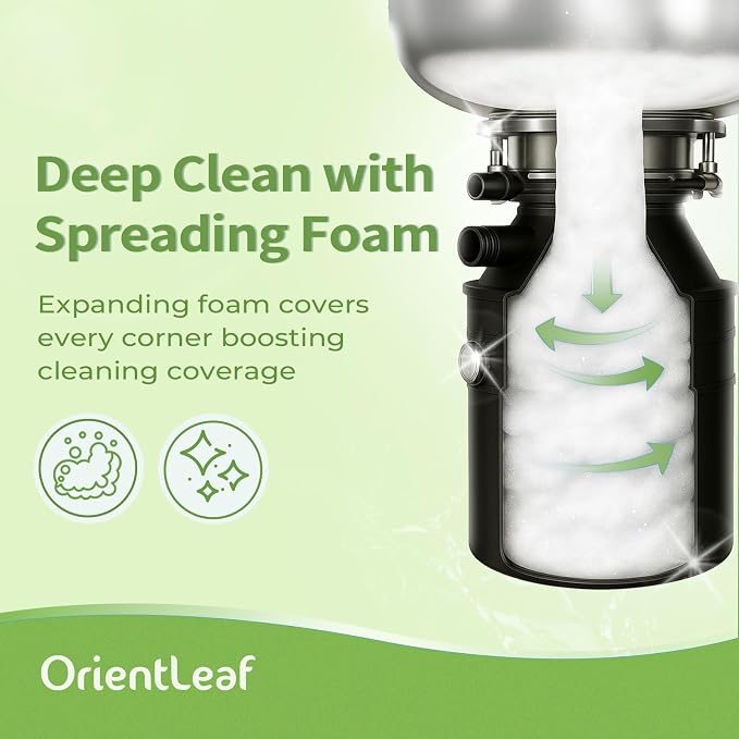 ORIENTLEAF Garbage Disposal Cleaner and Deodorizer Tablets 24 Pack, 1 Year Supply Sink Cleaner, Reduce Odors, Kitchen Drain Maintenance Care