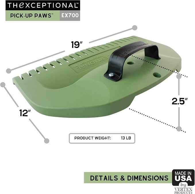 Pick-Up Paws | Premium Leaf Hand Scoops | Garden Grabber Tool for Grass, Clippings, Twigs, Debris or Needles | Set of 2 Lawn & Leaves Clean-Up Yard Rakes | Made in USA by Vertex Products | Model EX700