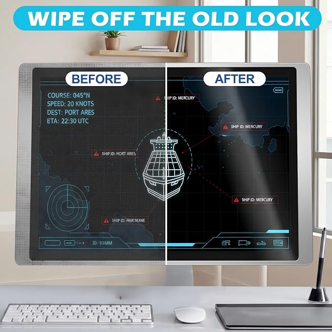 3 Sets Sonar GPS Screen Cleaner Kit Ammonia Free LCD Screen Cleaner with Microfiber Cloth for Electronics Sunglasses Touchscreens Resolution Displays Cleaning Kit 1.5 oz