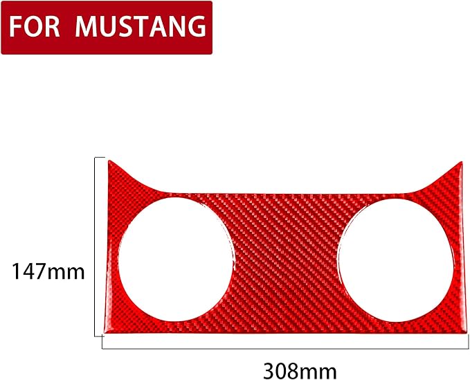 Red Real Carbon Fiber Trim for Ford Mustang Accessories | for GT Shelby 2005 2006 2007 2008 2009 Central Consoles Air Vent Wind Outlet Interior Thick Overlay Decal