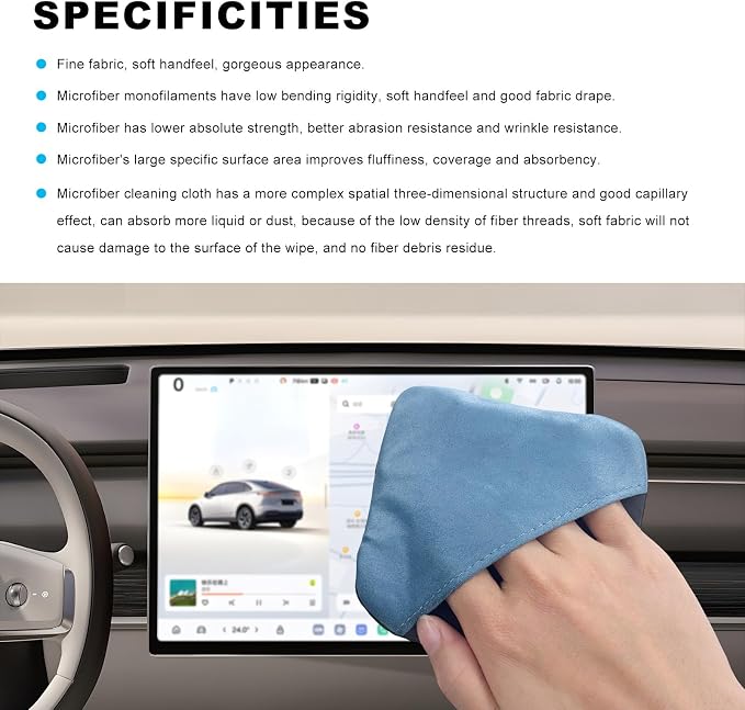 Ohleats Car Screen Cleaner, Microfiber Auto Screen Cleaning Pad, Foldable Touch Screen Cleaner Cloth for Vehicle Dashboard LCD Display, Car Cleaning Kits