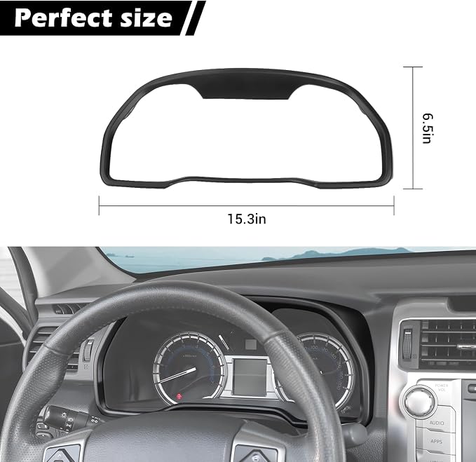 RT-TCZ for 4Runner Dash Cluster Instrument Panel Gauges Trim Cover for Toyota 4Runner 2010-2023 Matte Black Interior Accessories