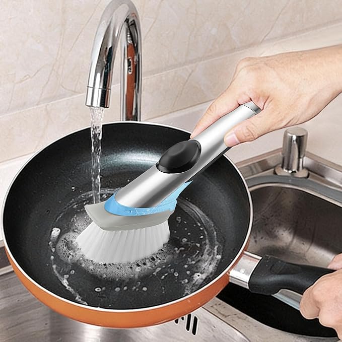 Dish Brush Refills 4 Pack, Grey Replacement BrushHeads Compatible with OXO Dish Brush & OXO DishScrubber