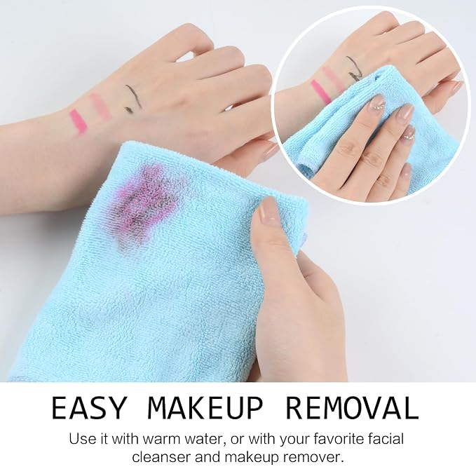 SINLAND Microfiber Facial Cloths Fast Drying Washcloth 12inch x 12inch Absorbent Face Wash Cloth Soft Makeup Remover Cloths