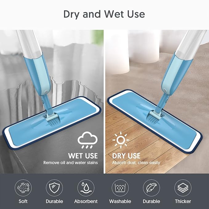 7 Pack Washable Microfiber Mop Pads for Swiffer PowerMop: Wet Mop Refills | Power Mop Refills Multi-purpose, Floor Mop Dust Mop Pads Reusable Replacement, for 13''-15'' Spray Mops Multi-surface Floors