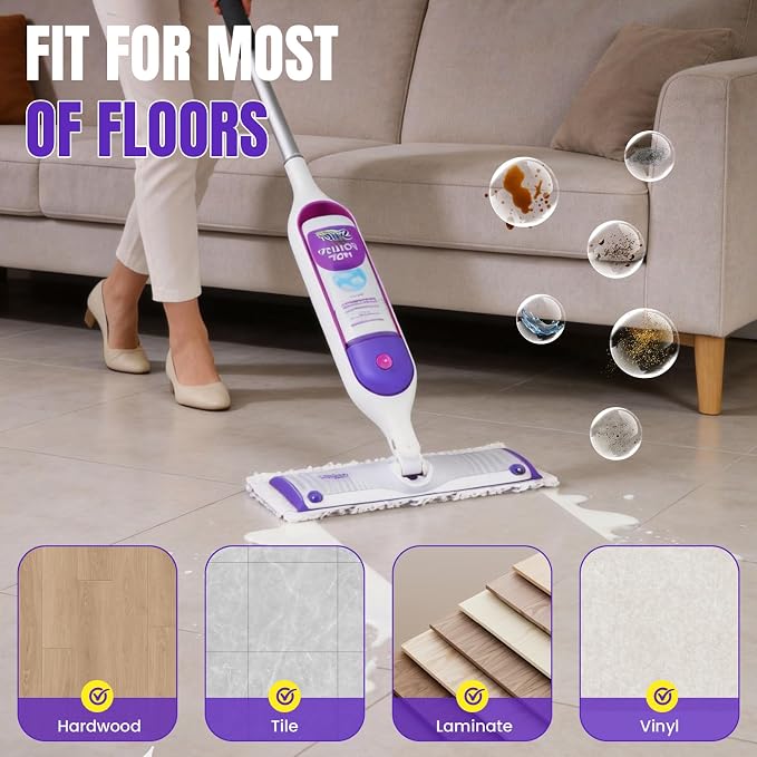 100 Pcs Power Mop Pads for Swiffer PowerMop 500+ Strips Multi-Surface Refill Pad Disposable Spray Mopping Pads Head Refills for Floor Cleaning (Quick-Absorb, No Residue & Disposable)
