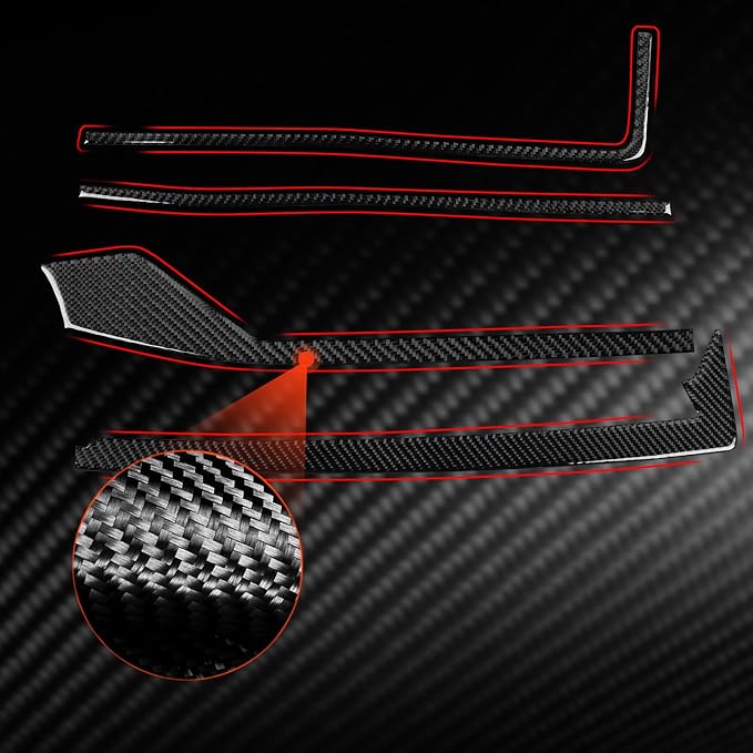 Carbon Fiber Center Console Decals Fit for Audi A3 8Y S3 2021-2025 | Center Console Trim Passenger Dash Cover | Accessories | Anti-scratch | Self-adhesive