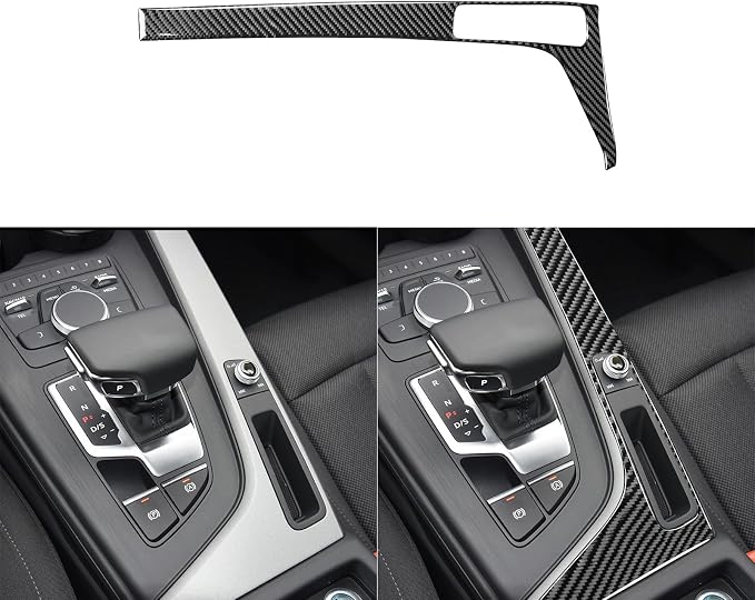 Real Carbon Fiber Trim for Audi Accessories | for B9 A4 S4 A5 S5 2020-2025 / RS5 2021-2025 Center Console Gear Shift Side Panel Frame Interior Thick Overlay Decal