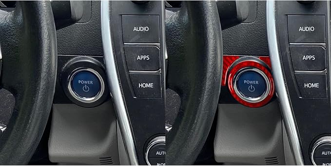 Real Carbon Fiber Trim for Toyota Camry Accessories | for 2012 2013 2014 Engine Start Stop Panel Ignition Control Lower Panel Interior Thick Overlay Decal 3PCs