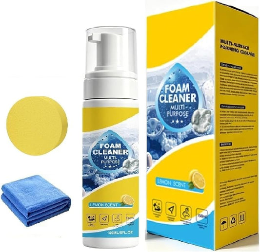 4-in-1 Multi-Enzyme Foam Cleaner, Foam No-Rinse Cleaner,Powerful & Multipurpose Car Interior Foam Cleaners for Car Interior, Kitchen Grease,Bathroom Tiles,Sofa Upholstery (1PC)
