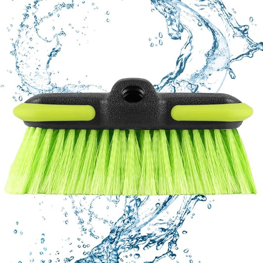 Car Wash Brush Head 8", Scrub Brush Attachment for Extension Pole, Outdoor Cleaning Tool for Window, Wall, Floor, Deck, Patio