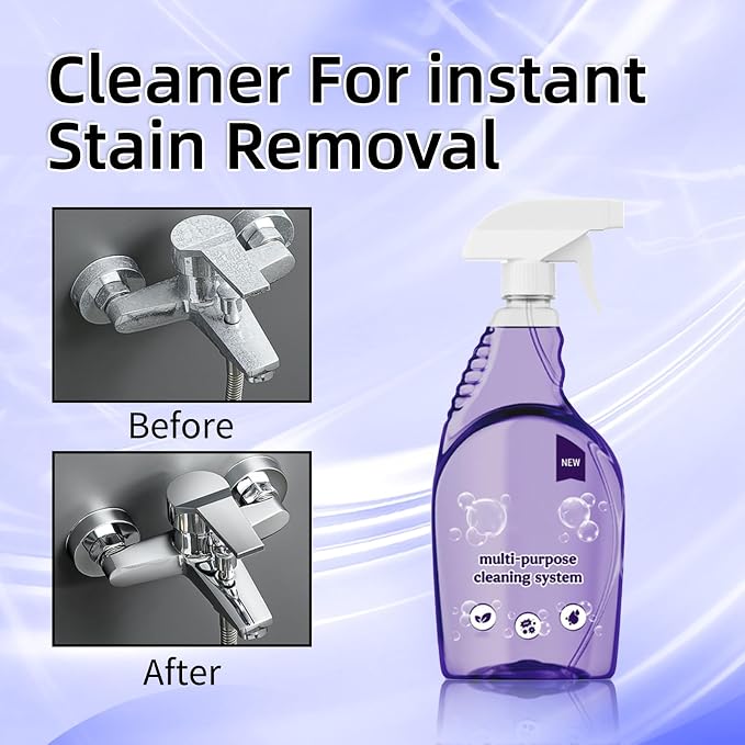 Oven Cleaner Spray with 18 Concentrated Tablets - Powerful Degreaser for Stovetop, Grill, Kitchen Grease, Bathroom, Multi-Surface Cleaning, Safe & No Harsh Fumes (Upgraded Formula)
