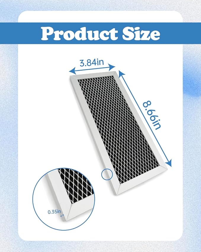 Microwave Oven Charcoal Filter Fit for Samsung, 2Pcs | Compatible with ME19R7041FS, ME19R7041FS/AA, ME19R7041FT, ME19R7041FT/AA, ME19R7041FB, ME19R7041FB/AA