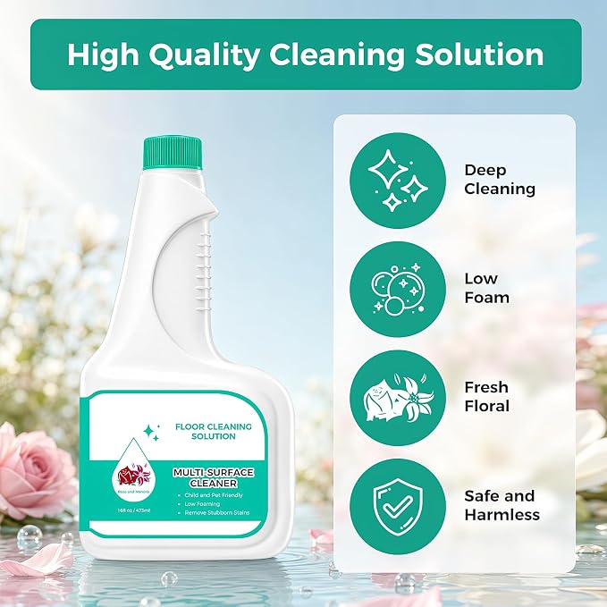 Floor Cleaning Solution for eufy C20/C28/E25/E28/X10 Pro Omni Robot Vacuum | Deeply Cleans Various Hard Floors Without Leaving any Residue. 473ml, 16 Fl Oz, Mixed Floral Fragrance 2 Pack