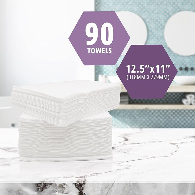 MED PRIDE Disposable Personal Care Towels, 12.5 x 11in,90 Count,Soft Cloths