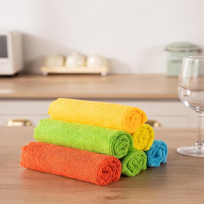 Microfiber Cleaning Cloth, 24 Pack Highly Absorbent Cleaning Rags, Reusable Lint Free Cloths Microfiber Rag for House, Kitchen, Car Care, 11 x12 inch, Multicolor