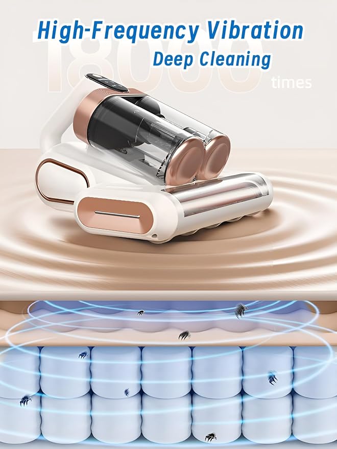 Cordless Mattress Vacuum Cleaner, Bed Vacuum Cleaner with UV-C Light,16000Pa Suction, USB Rechargeable Handheld Vacuum for Couches and Sofas,Deep Cleaning Machine for Mattress & Upholstery,Purple