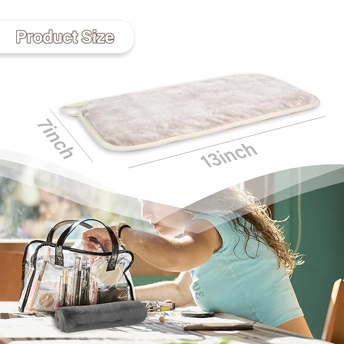 Nugilla Makeup Remover Cloths, 8 Packs Makeup Remover Towels Reusable Face Wash Cloth, Soft Microfiber Face Cloth for Women(Beige)