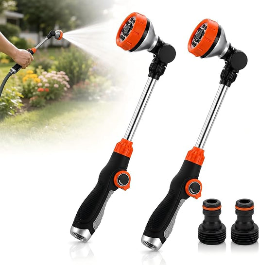 18 Inch Watering Wand for Garden Hose with 8 Spray Patterns | Thumb Flow Control, 8 Spray Patterns, Textured Handle, Hanging Baskets Lawn and Car Washing