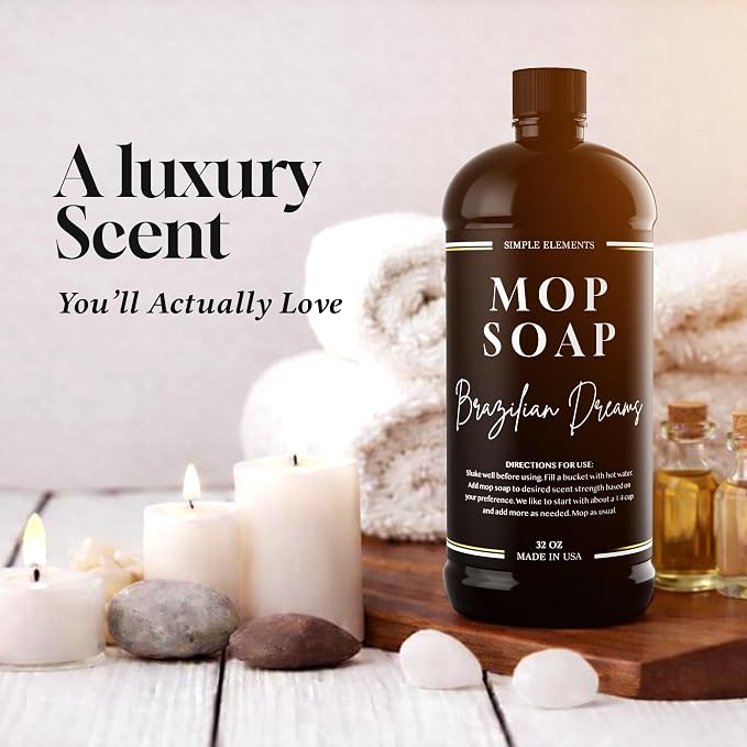 Luxury Mop Soap – Highly Scented Floor Cleaner, Concentrated Formula, No Streaks, Residue or White Cast, Floor Cleaning for Tile, Sealed Hardwood, Laminate, Vinyl and Stone – Brazilian Dreams 32 oz