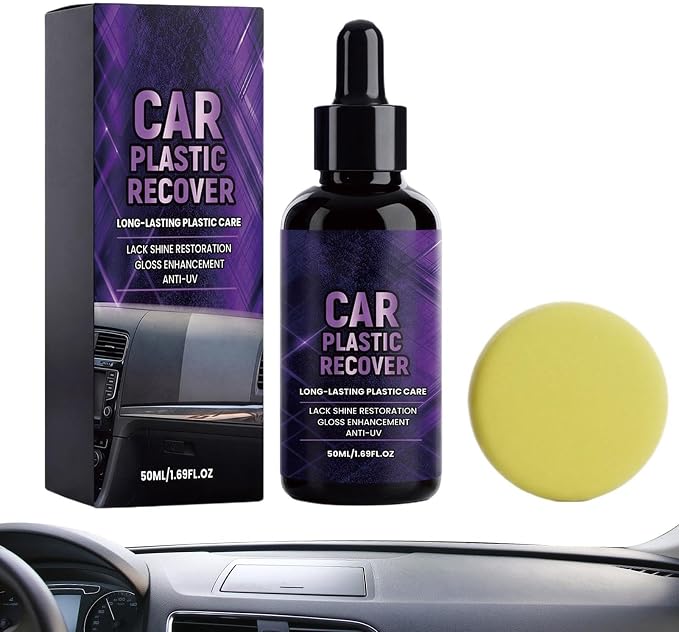 Car Trim Restorer 50ml Long Lasting High Gloss | Dashboard Cleaner Exterior Polishing Kit for Detailing Maintenance Care Restoration Exterior Dashboard Headlight