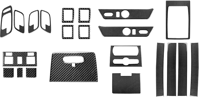 Fit for Cadillac Escalade ESV 2007-2014 / EXT Hybrid 2009-2013 | Real Carbon Fiber | Accessories | Trim Set Reading Light Panel B-Pillar Post Cover | Stickers | Anti-scratch | Self-adhesive
