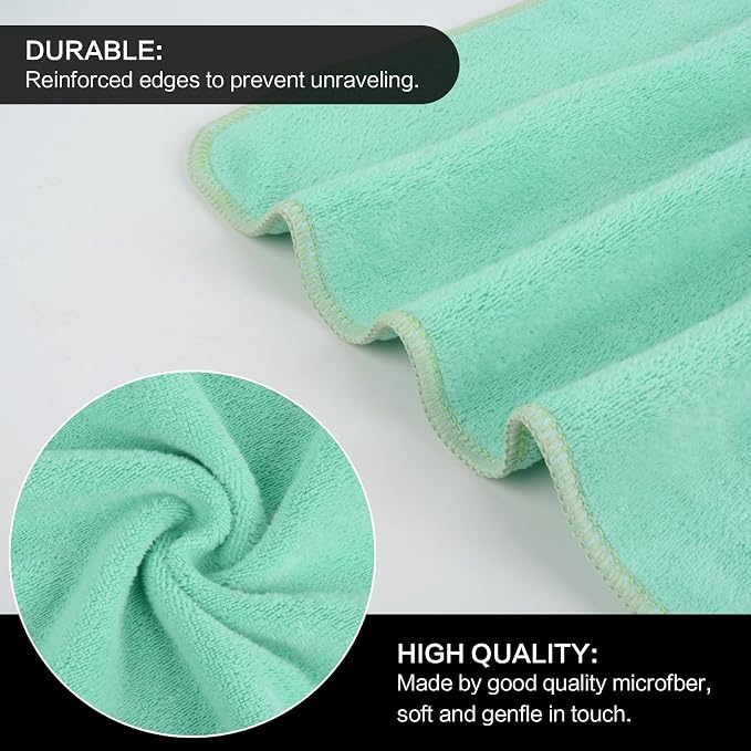 SINLAND Microfiber Facial Cloths Fast Drying Washcloth 12inch x 12inch Absorbent Face Wash Cloth Soft Makeup Remover Cloths