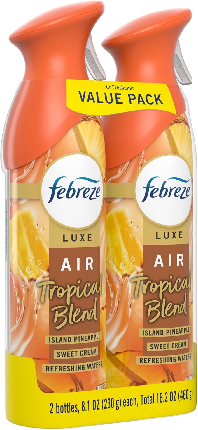 Febreze Air Mist, Air Freshener Spray, Odor Fighting Room Spray, Deodorizer for Home Bathroom Kitchen Office Apartment Dorm Room Classroom, Tropical Blend, 8.1oz, 2ct