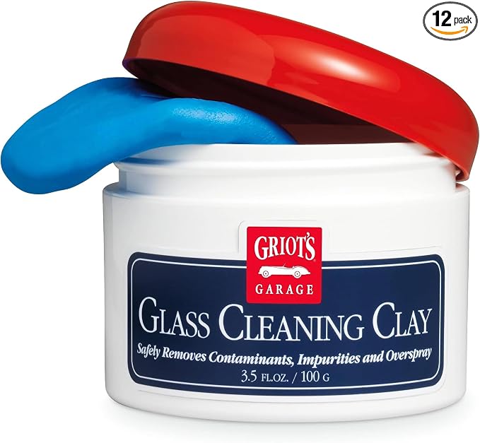Griot's Garage Glass Cleaning Clay for Car Window, Windshield, Shower Door, Stone, Ceramic Tiles, Removes Oil, Tar, Grease, Water Spots, and More 11049, 3.5oz, Blue(Pack of 12)