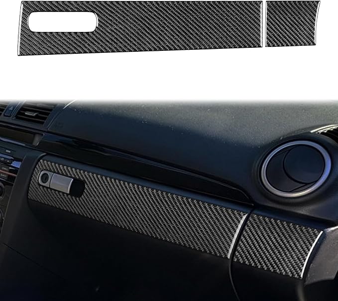 Fit for Mazda 3 2004-2009 Real Carbon Fiber Passenger Side Stickers | Passenger Side Storage Box Glove Box Trim Decorations | Accessories | Self-adhesive
