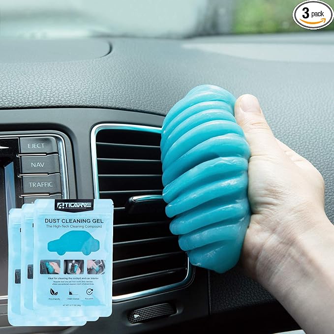 TICARVE 3 Pack Cleaning Gel for Car Detailing Putty Car Vent Cleaner Goo | Car Cleaning Putty Gel, Keyboard Cleaner Slime, Dust Cleaning Mud,Car Interior Cleaner,Auto Detailing Tools,Cars Dust Cleaner
