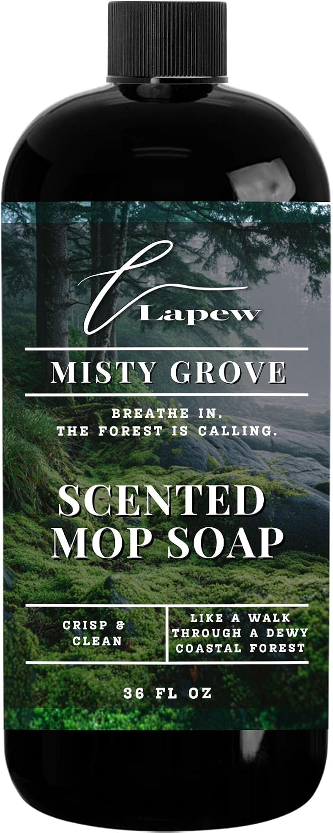 Lapew Misty Grove Scented Mop Soap - Luxury Floor Cleaner Concentrate for Mopping Tile, Laminate, Vinyl & Hardwood | Streak-Free, Low-Foam | 36 oz