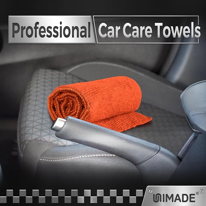UNIMADE Microfiber Cleaning Cloth, 400PK Commercial Grade Work Rags Microfiber Towels for Cars Cleaning Rags Bulk Detailing Cloth for Automotive Bar Mechanic Restaurant Garage, 11.5"x11.5", Multicolor