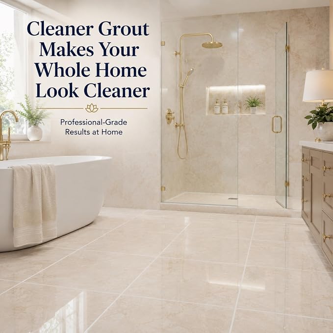 GEODE Natural Stone Grout Cleaner for tile floors - non-damaging, deep cleaner safe for Marble, Limestone, Travertine, Ceramic - Industrial Strength Tile, Stain Remover, Powerful Formula (32 oz.)
