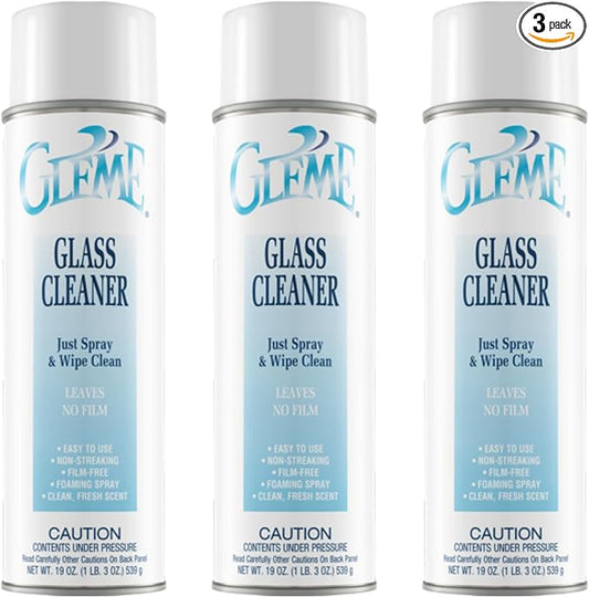 Claire CL050 GLEME GLASS CLEANER Net 19oz. (3 Pack)