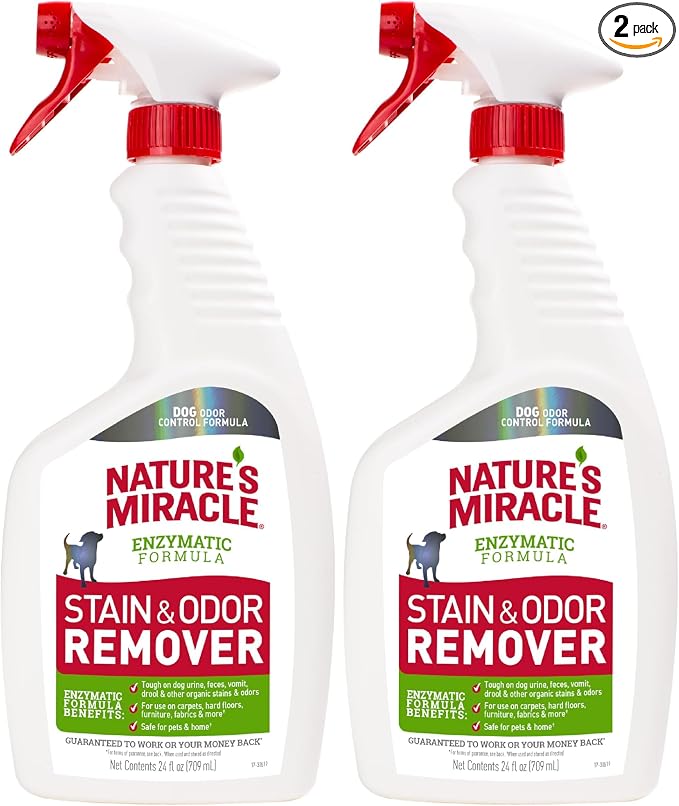 Nature's Miracle Dog Stain and Odor Remover,Everyday Mess Enzymatic Formula,24 fl oz,(Pack of 2)