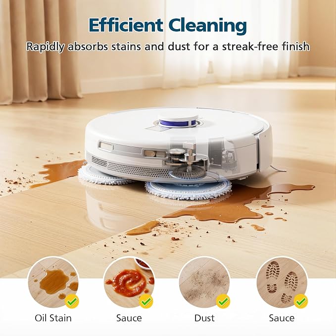 12 Pcs Replacement Mop Pads for Narwal Freo|Freo X Ultra| Freo Z10|Freo Pro | Freo Z Ultra & Freo X10 Pro Robot Vacuum & Mop, Washable Reusable Microfiber Robot Vacuum Mop Pads