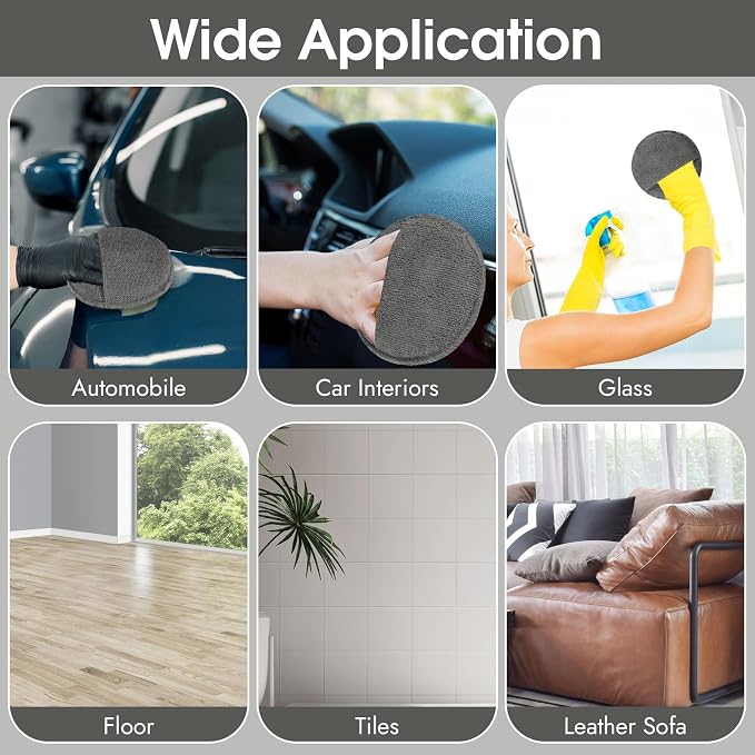 10 Pack Wax Applicator Pads Microfiber with Finger Pocket for Car Wax | Foam applicator pad with finger pocket, Scratch-free waxing for cars & household, Machine washable & reusable
