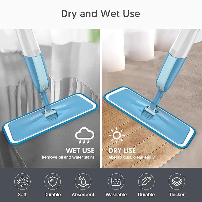 7 Pack Washable Microfiber Mop Pads for Swiffer PowerMop: Wet Mop Refills | Power Mop Refills Multi-purpose, Floor Mop Dust Mop Pads Reusable Replacement, for 13''-15'' Spray Mops Multi-surface Floors