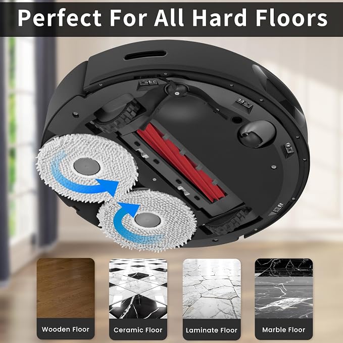 8 Pack Microfiber Mop Cloth Pad Set for Q Revo, Qrevo MaxV, Qrevo S, Qrevo Pro, Qrevo Slim,Qrevo Curv,Qrevo S5V,Qrevo Edge S5A,Qrevo Master,Saros 10R,QV35A,QV 35S Roborock Robot Vacuum Mop Accessories