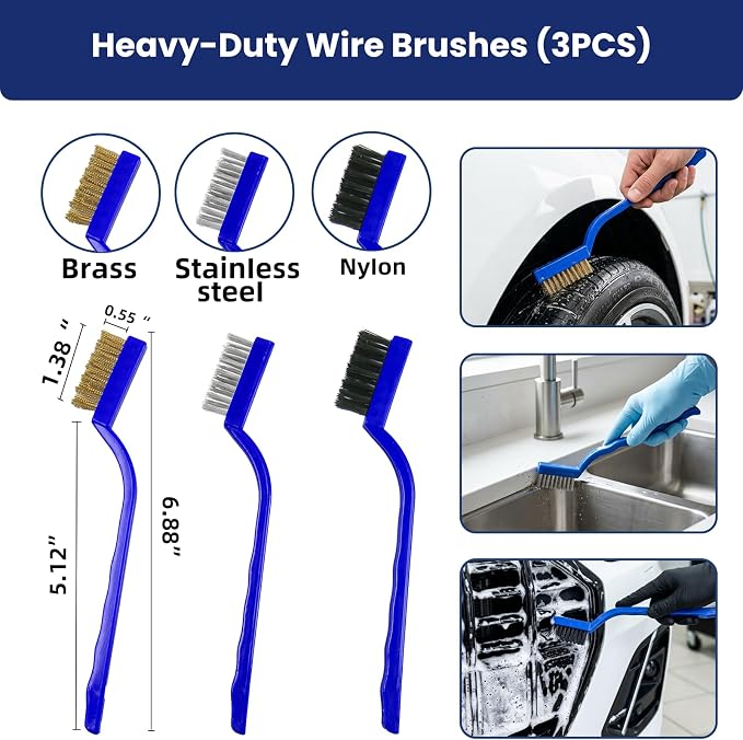 37Pcs Car Detailing Kit, Car Detailing Brush Set, Car Wash Cleaning Kit, Car Detailing Brushes, Professional Car Care Kit for Interior Exterior Wheels, (Drill is NOT Included)