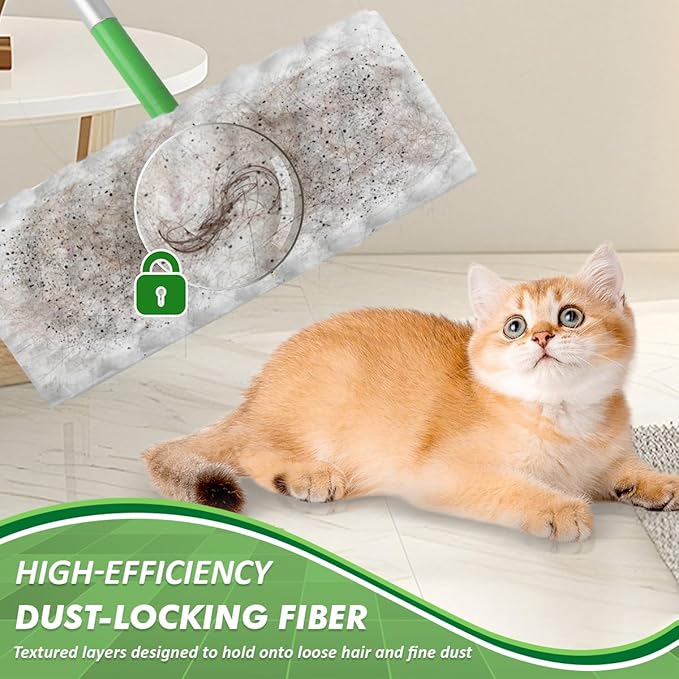 GLIMGLINT Heavy Duty Dry Sweeping Cloths Compatible with Swiffer Sweeper, Disposable Duster Mop Pads Refills for Floor Cleaning, Pet Hair, Dust and Dirt, Dry Cloths for Wood Floors, 100 Count