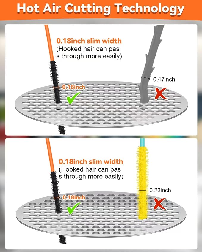 35 Inch Anti-break Metal Drain Snake, Hair Clog Remover, Drain Cleaner Tool with Nylon Coating Sink Snake, Clog Remover for Shower, Bathroom Sink Tub (6 Pack)